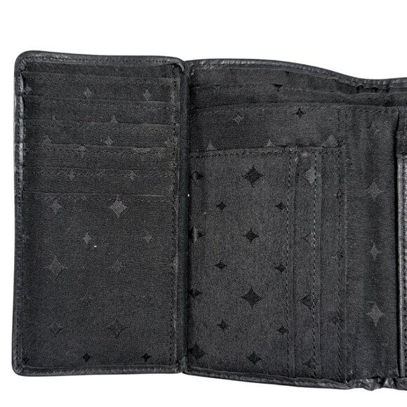 SOLD Fossil Black Pebbled Leather Maddox Tri Fold Folding Wallet 5.5" x 3.5" - Picture 8 of 11